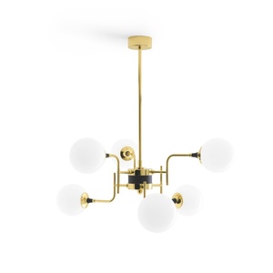 Lampadario Stilnovo Galassia 6 Oro/ Bianco