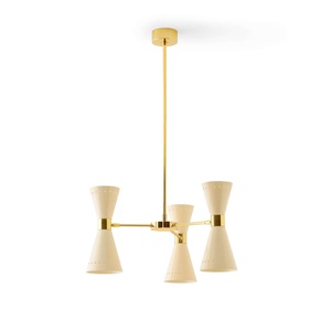 Stilnovo Megafono Lampadario 6 Oro/Avorio