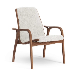 Poltrona in Laminato Swedese Laccata Noce/ Bianco Sporco/ Pelle di Pecora