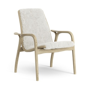 Poltrona Laminato Swedese Impiallacciata in Rovere/ Bianco Sporco/pelle di Pecora