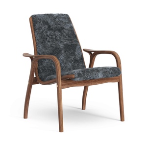 Poltrona in Laminato Swedese Laccata Noce/carbone/pelle di Pecora