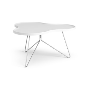 Tavolino da Caffè Swedese Flower Mono 90x84 Bianco/ Cromo