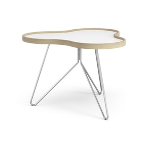 Tavolino da Caffè Swedese Flower 66x62 Bianco/rovere/ Cromo