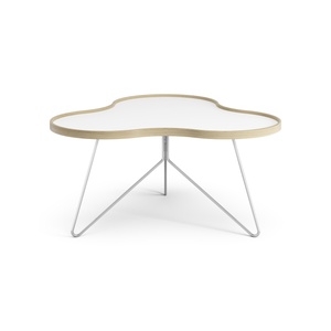 Tavolino da Caffè Swedese Flower 90x84 Bianco/rovere/ Cromo