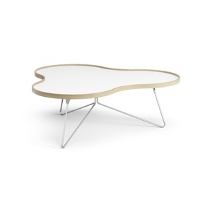 Tavolino da Caffè Swedese Flower 114x107 Bianco/rovere/ Cromo
