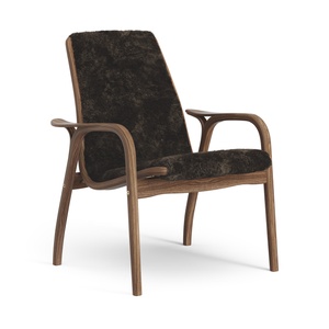 Poltrona in Laminato Swedese Laccata Noce/espresso/pelle di Pecora