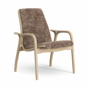 Poltrona in Laminato Swedese Impiallacciata in rovere/Sahara/pelle di Pecora