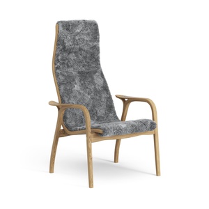 Poltrona Swedese Lamino Alta in Rovere Oliato/grigio Scandinavo/pelle di Pecora