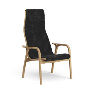 Poltrona Swedese Lamino Alta in Rovere Oliato/ Nero/pelle di Pecora