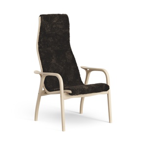 Poltrona Swedese Lamino Alta Laccata Faggio/espresso/pelle di Pecora