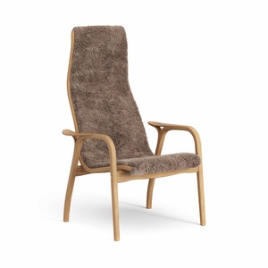 Poltrona Swedese Lamino Alta in Rovere oliato/Sahara/pelle di Pecora