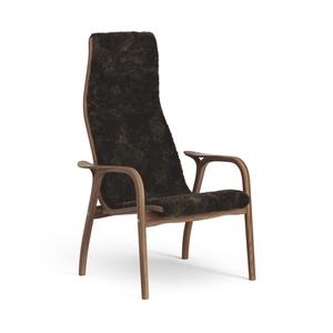 Poltrona Swedese Lamino Alta Laccata Noce/espresso/pelle di Pecora