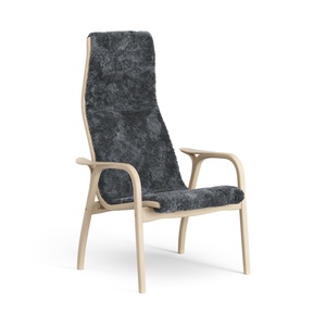 Poltrona Swedese Lamino Alta Laccata Faggio/carbone/pelle di Pecora