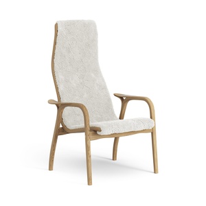 Poltrona Swedese Lamino Alta in Rovere Oliato/ Bianco Sporco/pelle di Pecora