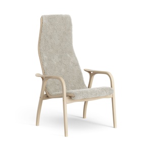 Poltrona Swedese Lamino Alta Laccata Faggio/chiaro di Luna/pelle di Pecora