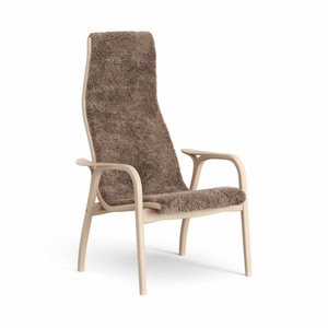 Poltrona Swedese Lamino Alta Laccata in faggio/Sahara/pelle di Pecora