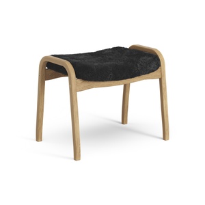 Poggiapiedi Swedese Lamino in Rovere Oliato/ Nero/pelle di Pecora