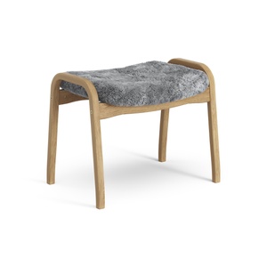 Poggiapiedi Swedese Lamino in Rovere Oliato/grigio Scandinavo/pelle di Pecora