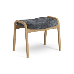 Poggiapiedi Swedese Lamino in Rovere Oliato/carbone/pelle di Pecora