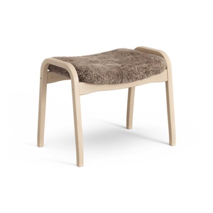 Poggiapiedi Swedese Lamino Laccato faggio/Sahara/pelle di Pecora