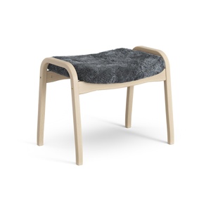 Poggiapiedi Swedese Lamino Laccato Faggio/carbone/pelle di Pecora
