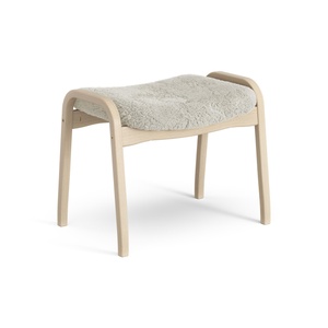 Poggiapiedi Swedese Lamino Laccato Faggio/chiaro di Luna/pelle di Pecora