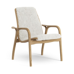 Poltrona in Laminato Swedese, Rovere Oliato/ Bianco Sporco/pelle di Pecora