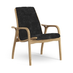 Poltrona in Laminato Swedese, Rovere Oliato/ Nero/pelle di Pecora