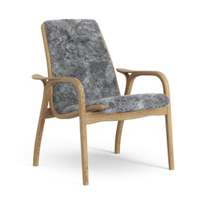 Poltrona in Laminato Swedese Rovere Oliato/grigio Scandinavo/pelle di Pecora