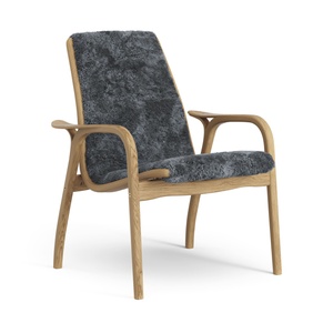 Poltrona in Laminato Swedese Rovere Oliato/carbone/pelle di Pecora