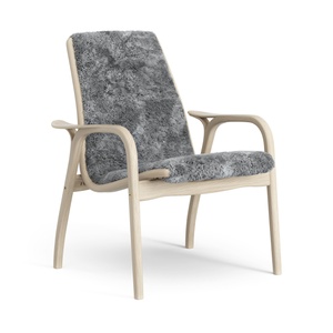 Poltrona in Laminato Swedese Rovere Laccato/grigio Scandinavo/pelle di Pecora