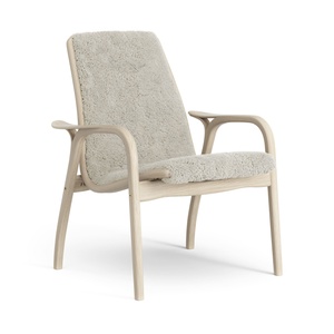 Poltrona in Laminato Swedese Rovere Laccato/chiaro di Luna/pelle di Pecora
