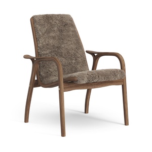 Poltrona in Laminato Swedese Laccata Noce/Sahara/pelle di Pecora