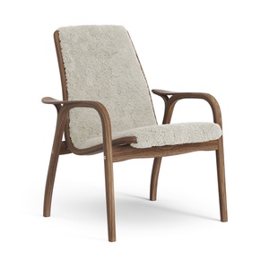 Poltrona in Laminato Swedese Laccata Noce/chiaro di Luna/pelle di Pecora