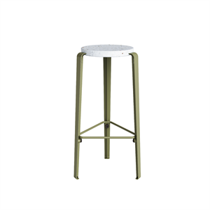 Sgabello TipToe BIG LOU in Plastica Riciclata Bianco/verde Kaki