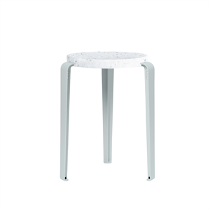 Sgabello TipToe LOU in plastica riciclata Bianco/azzurro pallido