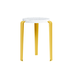 Sgabello TipToe LOU in plastica riciclata Bianco/giallo brioche