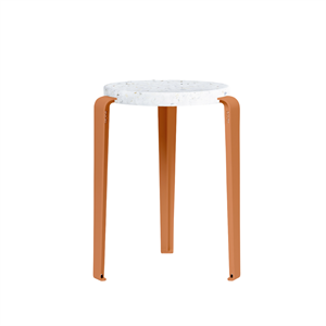 Sgabello TipToe LOU in plastica riciclata Bianco/rosso mandarino