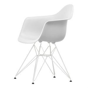 Vitra Eames Plastic DAR Sedia da pranzo RE Cotone Bianco/ Bianco