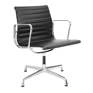 Sedia da Ufficio Vitra Alluminio EA 108 con Girevole Nero/ Cromo