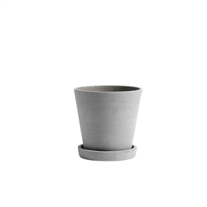 Vaso Flowerpot HAY con Piattino M Grigio