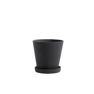 Vaso Flowerpot HAY con Piattino M Nero