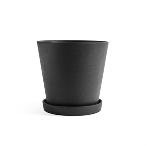HAY Vaso Flowerpot con Sottovaso XXL Nero