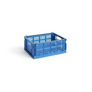 HAY Colour Crate Storage Box Medium Blu Elettrico