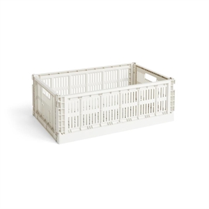 HAY Colour Crate - Scatola Portaoggetti Grande , Bianco Sporco