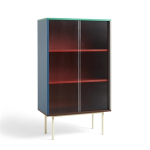 HAY Colour Cabinet con Ante in Vetro Alto Multicolore