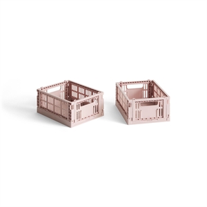 HAY Colour Crate Storage Box Mini Set di 2 Blush