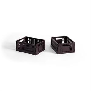 HAY Colour Crate Storage Box Mini Set di 2 Bordeaux