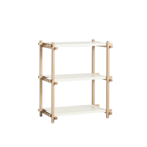 Libreria HAY Woody Shelving 2.0 Piccolo Bianco Mandorla/acciaio