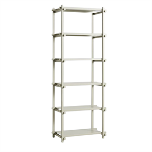 Libreria HAY Woody Shelving 2.0 alta grigio fumo/acciaio